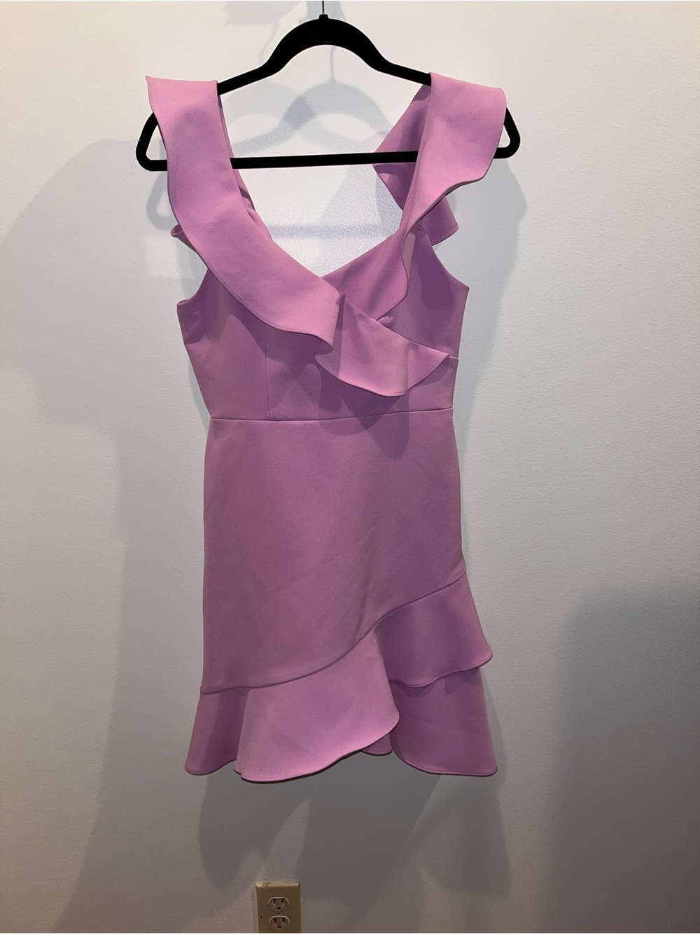 BCBGMaxAzria Lilac Ruffle Strap Mini Dress - Picture 6 of 13